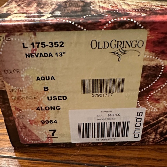 Old Gringo Nevada Aqua Boots - Picture 2 of 9